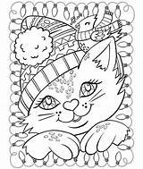 Coloring Crayola Christmas Cat Pages Print sketch template