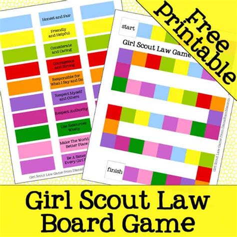 girl scout law printable board game