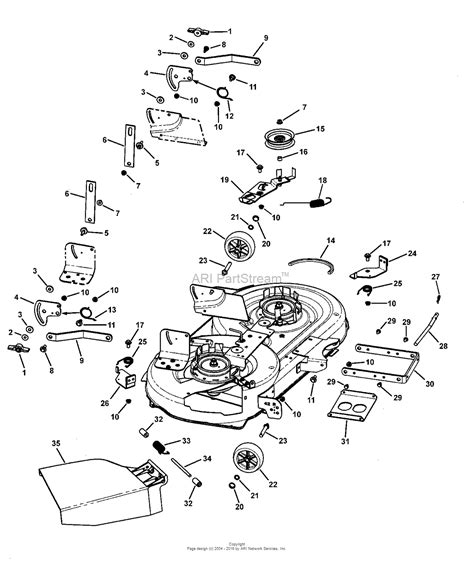 murray  flt  federated lawn tractor  parts diagram   mower deck group