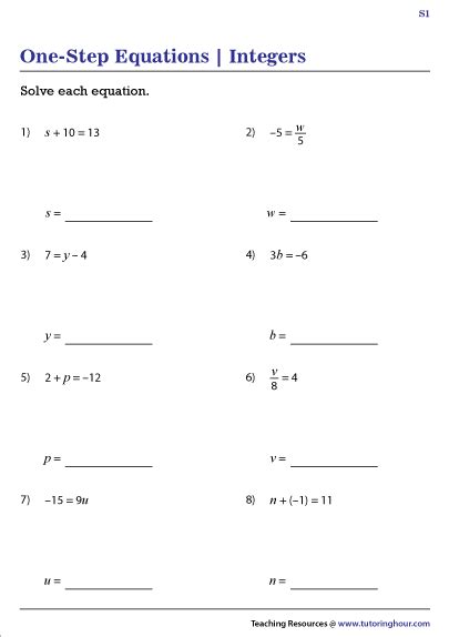 step equations worksheets math monks algebra  worksheets