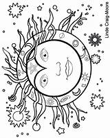 Coloring Pages Wiccan Moon Sun Adults Stars Pagan Adult Printable Drawing Sheets Hippie Books Colouring Color Mandala Printables Wicca Celestial sketch template