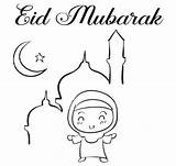 Eid Mubarak Islamic sketch template