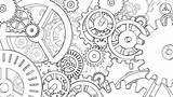 Steampunk Drawing Gear Cogs Rouage Colouring Background Shutterstock sketch template