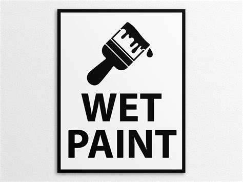 printable wet paint sign   letter   sizes instant etsy