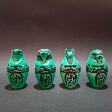 distinctive canopic jars collection   hand  egypt etsy