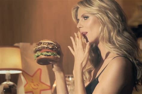 watch heidi klum behind the scenes at her new carl s jr slutburger ad