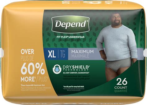 depend fit flex incontinence underwear  men maximum absorbency xl gray  ct shipt