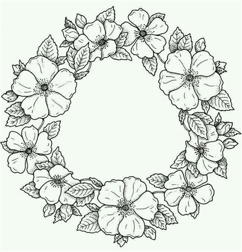 spring wreath flower coloring pages embroidery patterns coloring pages