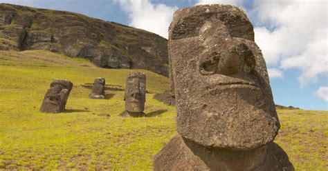 easter island heads famous moai statues slowly fading   minutes cbs news