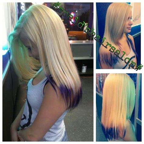 Purple Dipped Tips And Blonde Hair Hair Hair Makeup Hair Beauty