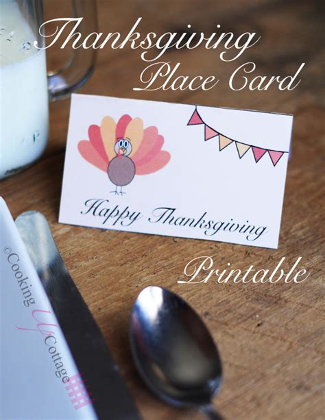 thanksgiving place card printable cooking  cottage