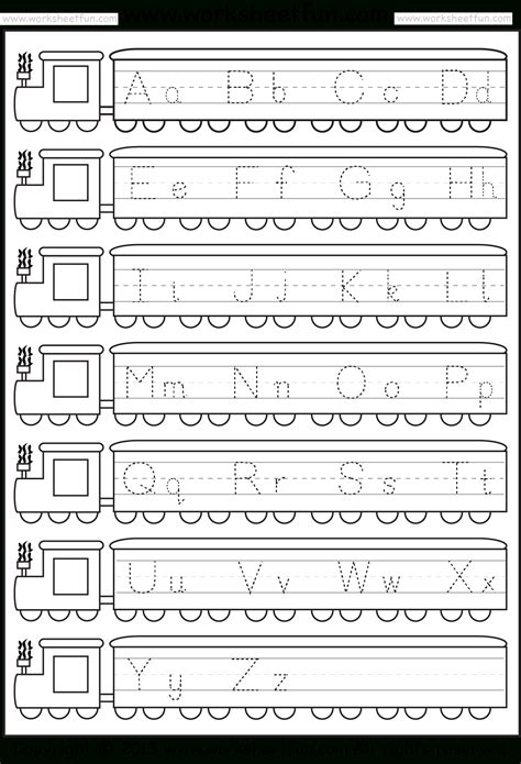 alphabet tracing train alphabetworksheetsfreecom
