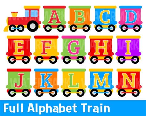 alphabet train clipart trains  letters classroom sticker etsy