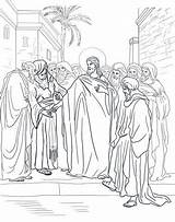 Jesus Pharisees Jerusalem Ausmalbilder Pharisäer Karwoche Steuern Befragen Bibel sketch template