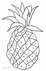 Coloring Pineapple Printable Cool2bkids Pineapples Fruit Cute sketch template