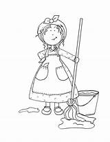 Digi Housework Stamps Coloring Pages Dearie Dolls Digital sketch template