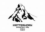 Matterhorn Vettore Profilo Alps Vektorillustration Vektor Illustrationer Vektorer sketch template