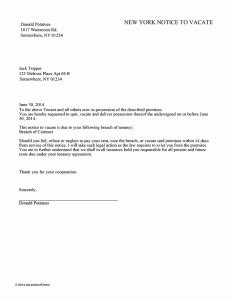 landlord notice  vacate template business