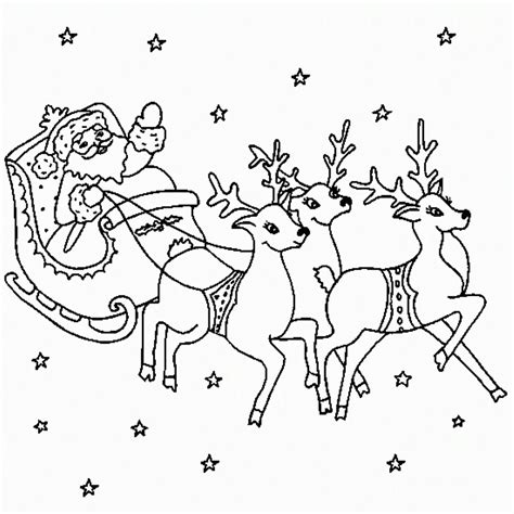 christmas coloring santa  reindeer coloring pages