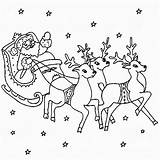 Reindeer Claus Sleigh Procoloring Babbo Rudolph Slitta Everfreecoloring Popular sketch template