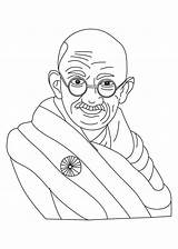 Gandhi Mahatma Jayanti Mahathma Colorin sketch template