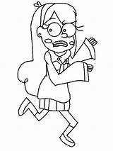 Gravity Falls Mabel Pines Afraid Coloring sketch template