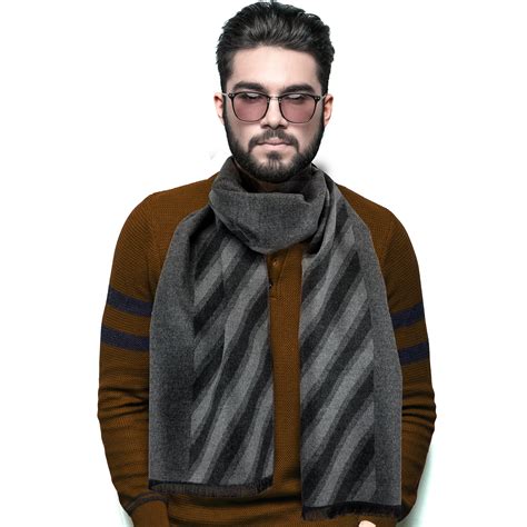 mens cashmere  cotton feel scarf winter scarves  prints soft
