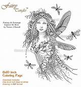 Fairy Tangles Burnell Norma Zentangle Dragonflies Dragonfly Fairies sketch template