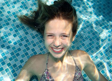 girl underwater in swimming pool stock image f009 1761 science