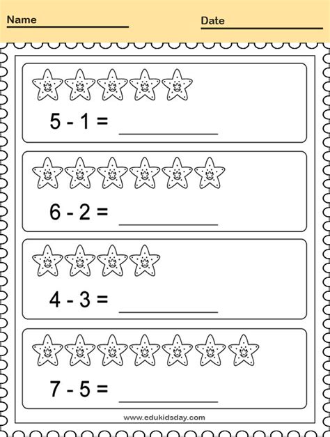 printable counting worksheet  kindergarten math worksheet  kids edukidsdaycom