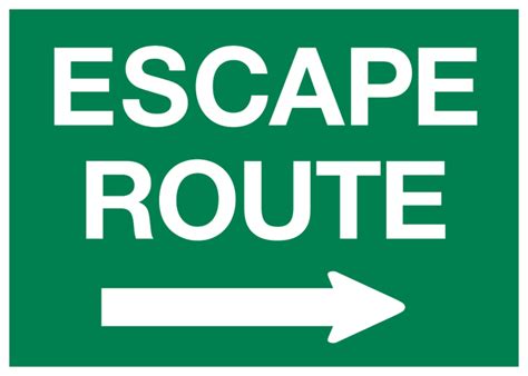 escape route arrow  western safety sign