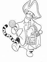 Coloring Pages Trick Treat Halloween Disney Printable Tigger Treating Info sketch template