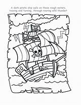 Pirate Coloring Pages Kids Kleurplaat Piratenboot Piraten Schatkaart Pirates Crew Colouring Party Printable Preschool Ship Crafts Templates Template Sheets Printables sketch template