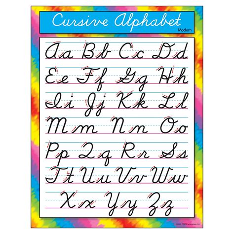Printable Cursive Alphabet Chart Customize And Print