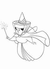 Coloring Sleeping Beauty Disney Pages Fairy Fairies Fauna Merryweather Flora sketch template