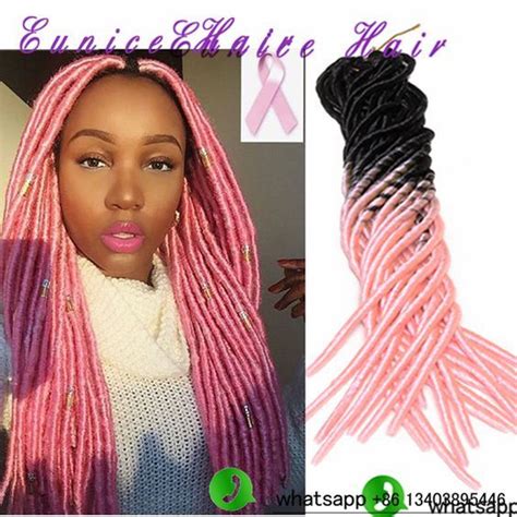 ombre pink afro faux locs braid hair dreadlocks extensions