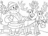 Santa Reindeer Coloring Pages His Getcolorings sketch template