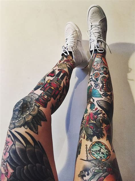 awesome leg sleeve tattoos design bump