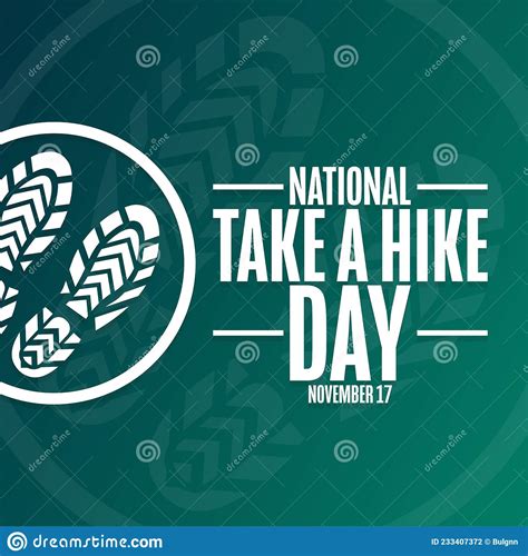 national take a hike day november 17 holiday concept stock vector
