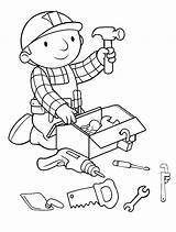 Coloring Pages Builder Tools Bob Construction Doctor Drawing Kitchen Kids Printable Cartoon Site Who Para Värityskuvia Printables Print Tool Worker sketch template