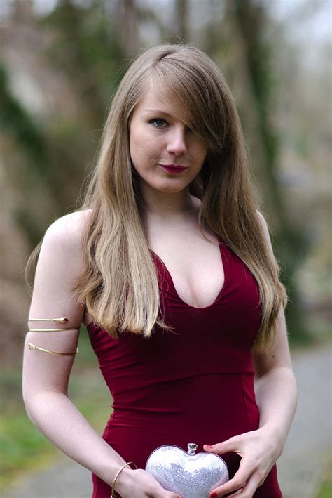Lorna Burford Sexy Red Cleavage Boobs Dress Raindrops Of