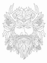 Pagan Stained Green Wiccan Indien sketch template