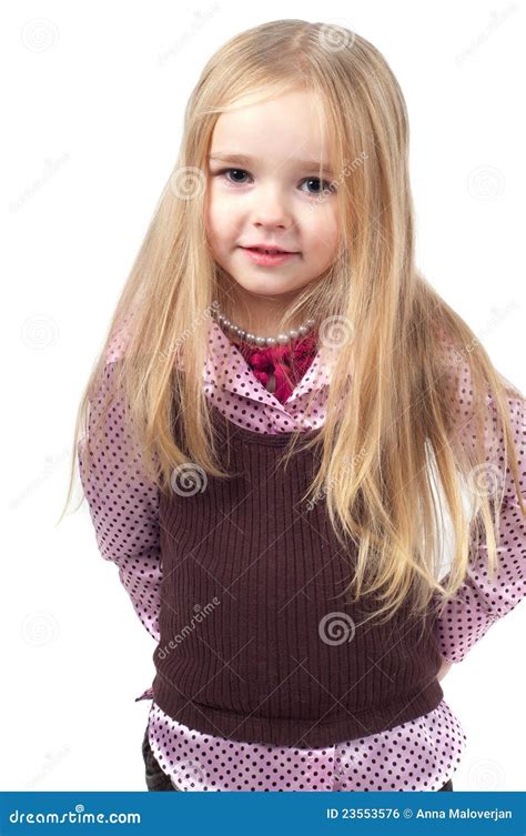 portrait   cute girl  long hair stock photo image