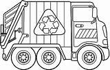 Truck Clipart Clip Colouring Recycling Library Pages Refuse Cliparts sketch template