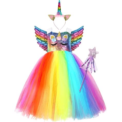 unicorn tutu costume girls dress sequin rainbow tutu skirt unicorn