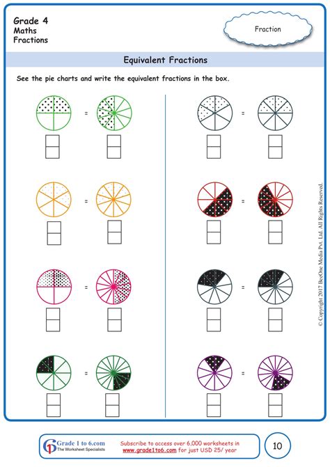 equivalent fraction worksheets grade  fractions worksheets coloring  equivalent fractions