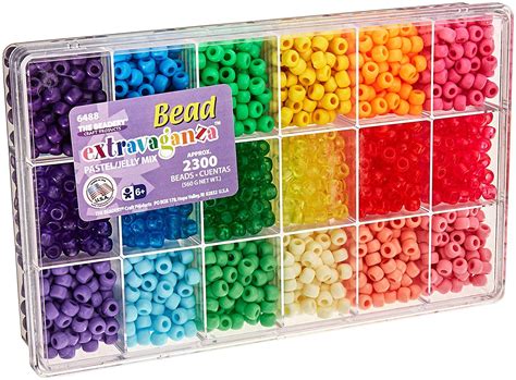 amazoncom beadery bead extravaganza bead box kit  ounce pastel
