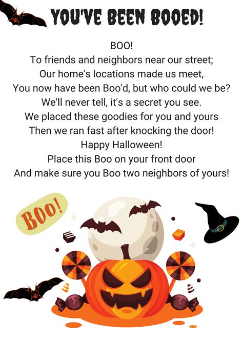 youve  booed poem   neighbors boo poem printable