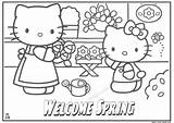 Coloring Spring Break Pages Hello Kitty Welcome Printable Comments Kids Magiccolorbook sketch template