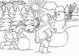 Zimowe Zabawy Dzieci Kolorowanki Dla Kolorowanka Wydrukowania sketch template